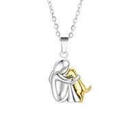 Accessories 925 Sterling Silver Hug Necklace For Women And Men, Hugged Dog Necklace, Mom And Child Hug, Hug Angel Wings Pendant, Two Hands Hugs And Kisses Necklace, Hugging Necklaces For Women