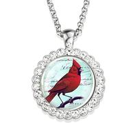 Accessories 925 Sterling Silver Hummingbird Necklace For Women And Men, Hummingbird Necklace Cardinal Bird Art Picture Glass Rhinestone Pendant Chain Cute Bird Jewelry, Cute Animal Jewelry Holiday