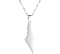 Accessories 925 Sterling Silver Israel Necklace For Women And Men, Pendant - Map Necklaces Country Geography, Patriots