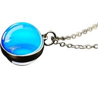 Accessories 925 Sterling Silver Planet Necklace for Women and Men, Solar System Universe Space Moon Sun Earth Necklaces Two Sides Ball Pendant Nebula