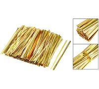 Accessories Attic Red, Green, Gold, Silver Coloured Metallic Twist Ties 10cm for Cone Cellophane Bags Party/Cake 4 inch UK (100, Gold)