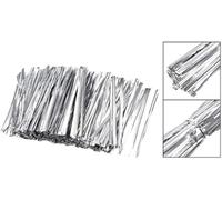 Accessories Attic Red, Green, Gold, Silver Coloured Metallic Twist Ties 10cm for Cone Cellophane Bags Party/Cake 4 inch UK (500, Silver)