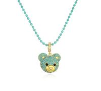 Accessories Bear Necklace For Women, Candy Color Bear Necklace Seed Beads Chain, Gummy Bear Necklace, Gummy Bear Jewelry, Bear Charm, Panda Necklace For Girls, Bear Claw Necklace
