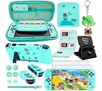 Accessories Bundle for Nintendo Switch Animal Crossing - YOOWA Accessory kit NS Animal Crossing Set with Carrying Case Protective Cover Screen Protector Game Card Holder Play Stand Thumb Grips