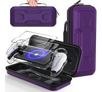 Accessories Bundle for PlayStation Portal, Carry Case with Hard PC Clear Protective Cover and Tempered Glass Screen Protector, Portable Hard Shell Travel Handbag for PS Portal Remote Player(Purple)
