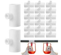 Accessories for Chicken Drinkers - 20 Pieces Automatic Chicken Drinker, Chicken Drinker Tee | Poultry Cup with Thread Chicken Drinker - Accessories for Automatic Poultry Nipples with Horizontal Side
