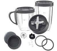 Accessories for Compatible with Nutribullet Blade wilth lids,Gears Set, Cup with Gasket Set Replacement Parts for Compatible with NutriBullet 900W/600W Series