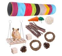 Accessories for Guinea Toys - Rabbit Toys, Rabbit Tubes, Guinea Tunnel, Wooden Hamster Sticks for Chewing, Rabbit Tube Playset for Teeth, Small Animal Chew Toy for Guinea Pigs, Hamsters