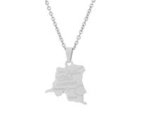 Accessories for men and women Africa Democratic Republic of the Congo map with city necklace unisex ethnostyle pendant accessories Wedding anniversary, Valentine's Day, Christmas birthday gift