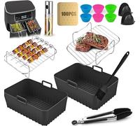 Accessories for Ninja Foodi Max Dual Zone AF400EU/AF300EU Air Fryer (7.6L-9.5L) - 20 Piece Kit with Grid, Silicone Mould, Skewers & Oil Spray - Dishwasher Safe & BPA Free