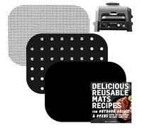 Accessories for Ninja Woodfire Outdoor Grill OG701 OG751, Reusable Mats Non Disposable Non-Stick Grill Liners for Wood Fire Electric Air Fryer and Smoker 7-in-1 BBQ, Dishwasher Safe by INFRAOVENS
