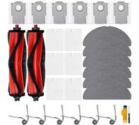 Accessories for Roborock Q7 L5+, Q7 M5+ Vacuum Cleaner, 2 Main Brushes, 6 Wipes, 6 Filters, 6 Side Brushes, 6 Dust Bags, Q7 L5+ Replacement Parts, Pack of 28