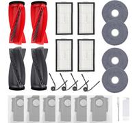 Accessories for Roborock Qrevo Edge 2,Qrevo EdgeT,Saros 20/20 Neo,Saros 10R | Qrevo Curv 2 Pro/ProX,Qrevo CurvX,Qrevo 2 Pro Vacuum Cleaner,2 Main Brushes,4 HEPA Filters,6 Dust Bags,4 Wipes,4 Side Brushes