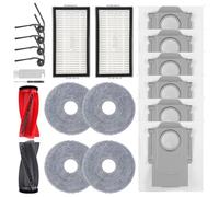Accessories for Roborock Saros 10R,Saros 20/20 Neo,Qrevo Edge 2,Qrevo EdgeT | Qrevo Curv 2 Pro,Qrevo CurvX Vacuum Cleaner,1 Main Brush,2 HEPA Filters,6 Dust Bags,4 Wipes,4 Side Brushes,1 Brush