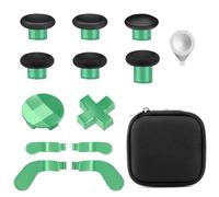 Accessories for Xbox One Elite Series 2 Controller(Model 1797), Metal Thumbsticks Paddles Joysticks Replacement Parts Kits Compatible with Xbox Elite Wireless Controller Series 2 Core(Black & Green)