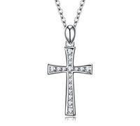 Accessories Genuine Micro Pave Setting Full Cz Cubic Cross Charm Necklace