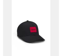 Accessories Hugo Men-X Cotton Twill Cap with Red Logo Label in Black