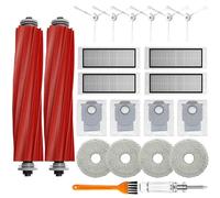 Accessories Kit Compatible with Roborock Q Revo Robtic Vacuum Cleaner, 2 Main Brush Roller, 4 Hepa Filters,4 Mop Pads,4 Dust Bags, 6 Side Brush,20 Pack Replacement Parts