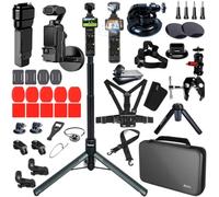 Accessories Kit for DJI Osmo Pocket 4 3, Magnetic Bracket Mount, Selfie Stick, Aluminum Alloy Bike Clamp,Tripod, Screen Protector, Suction Cup,Chest Head Strap, Backpack Clip for Pocket4 Pocket3 PK4A