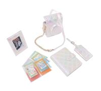 Accessories Kit for Mini 12 Instant Camera Case + Photo Album + Frames + Boarding Pass Shell + DIY Sticker, Square Plaid Embroidery Thread (White)