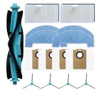 Accessories Kit Replacement Part for Ultenic for T20 Pro for T10 Lite for Honor S3 R3 Vacuum Cleaner, Main Roller Brush, Side Brush, Filter, Mop Cloth, Dust Bag(A)