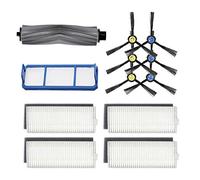 Accessories Kits Compatible for ILIFE A7 A9S X785 X750 X800 Robot Vacuum Cleaner Replacement Parts, 1 Main Roller Rubber Brush 3 Pairs Side Brushes 4 Filter 1 Prefilter