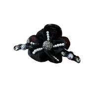 Accessories Large Versatile Temperament Grab Clip Mesh Three-dimensional Flower Hair Grab Back Head Disc Hair (Black -12.8cm)