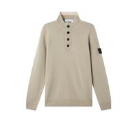 STONE ISLAND Mens Lambswool Button Up Jumper - Colour: V0095 Sand - Size: Large