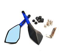 Accessories Motorcycle Mirrors For Suzuki RM85 RM125 For DJEBEL RMX250 RMZ250 RMZ450 DRZ400SM DR250 Moto Side Rearview Mirrors CNC Aluminum (Color : Blue)