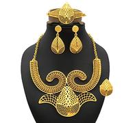 Accessories Nigerian Jewelry Set For n 24k African Big Ethiopian Filled Bridal Necklace Earrings Ring Set Wedding