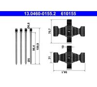 ACCESSORY KIT, DISC BRAKE PADS FOR MERCEDES-BENZ C219 W211 ATE 13.0460-0155.2