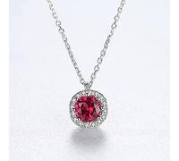 Accessories Real Round Ruby Gemstone Pendant Necklaces For n Wedding Engagement Fine Jewelry