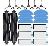 Accessories Replacement Parts Accessory Set for Tikom G8000 Max, for Lubluelu SL68 Robot Vacuum Cleaner, 2 Main Brushes, 6 Side Brushes, 6 HEPA Filters, 6 Mop Wipes