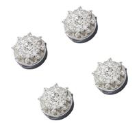 Accessories, Snowflake Cufflinks with Sparkling Stone Detail, Silver Tone Finish, Four-Piece Set for Ceremony Wear, Reception Outfits, Workday Suits French Cuff Jewelry Crystal Sleeve Button