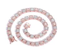 Accessories Sparkling Big Hip Hop Men Tennis Chains, Width 10MM Tennis Necklaces, Solid Thick Iced Out Necklace Chain for Men, 16-24 Inch - Box Included (A 18 inch)