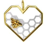Accessories Vintage Necklace for Women Clavicle Chain Heart-Shaped Honeycomb Golden Bee Handmade Classical Hanfu Jewelry Women's Pendant Necklaces Charm National Old Craft