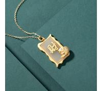 Accessories Vintage S925 Necklace for Women Gold Plated White Jade Carp Make A Fortune Handmade Classical Jewelry Women's Pendant Necklaces Charm National Old Craft