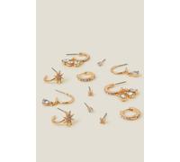 Accessorize 12-Pack Celestial Sparkle Earrings In White White One Size