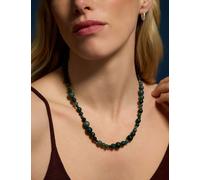 ACCESSORIZE 14ct Gold Plated Beaded Necklace Green