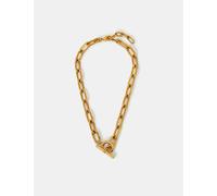 ACCESSORIZE 14ct Gold-Plated Chunky T-Bar Chain Necklace Gold