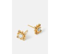 Accessorize 14Ct Gold-Plated Diamante Flower Stud Earrings Gold One Size