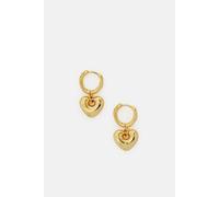 Accessorize 14Ct Gold-Plated Heart Huggie Hoop Earrings Gold One Size