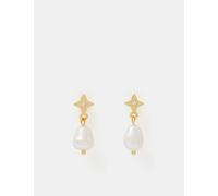 ACCESSORIZE 14ct Gold Plated Pearl Drop Earrings Gold