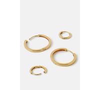 Accessorize 2-Pack 14Ct Gold-Plated Hoop Earrings Gold One Size