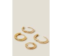 Accessorize 2-Pack 14Ct Gold-Plated Hoop Earrings Gold One Size