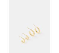 ACCESSORIZE 2 Pack 14ct Gold Plated Star Hoop Earrings Gold