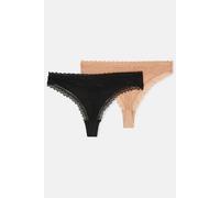 Accessorize Women's 2-Pack Lace-Trim Thongs | Size: XL Accessorize Multicolor XL