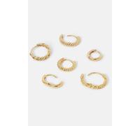 Accessorize 3-Pack 14Ct Gold-Plated Twist Clicker Hoop Earrings Gold One Size