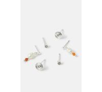 Accessorize Women's 3-Pack Sterling Silver-Plated Stud & Pearl Drop Earrings in Silver Accessorize Silver One Size