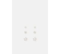 Accessorize Women's 3-Pack Sterling Silver Star Stud Earrings Accessorize Silver One Size